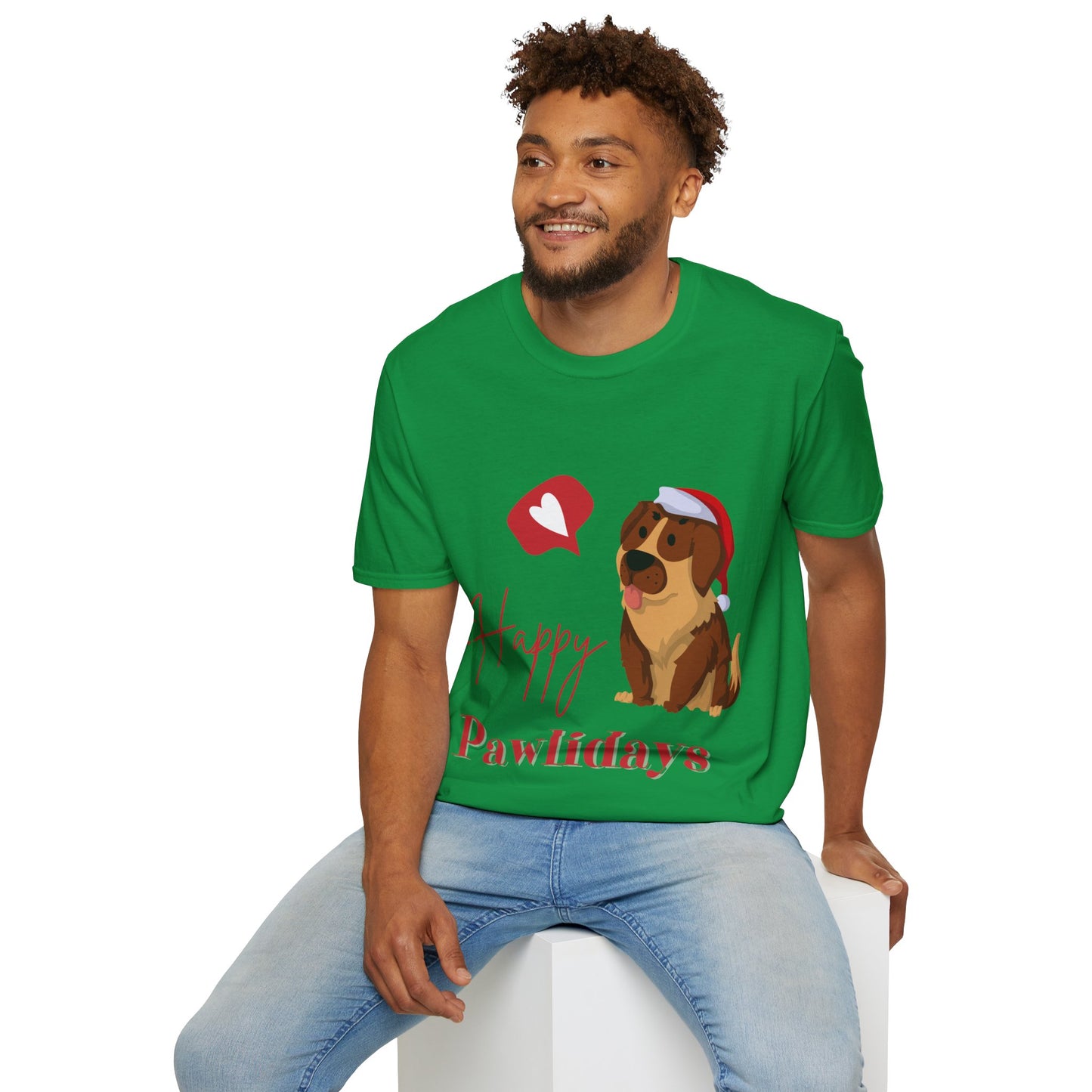 Happy Pawlidays Unisex Softstyle T-Shirt – Celebrate Your Furry Friends | Perfect Pet Lover Gift