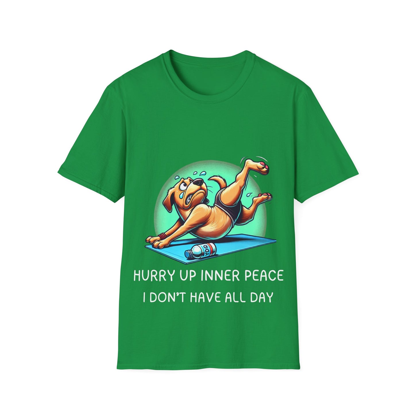 Yoga T-Shirt – 'Hurry Up Inner Peace, I Don’t Have All Day' – Comfy Cotton Blend