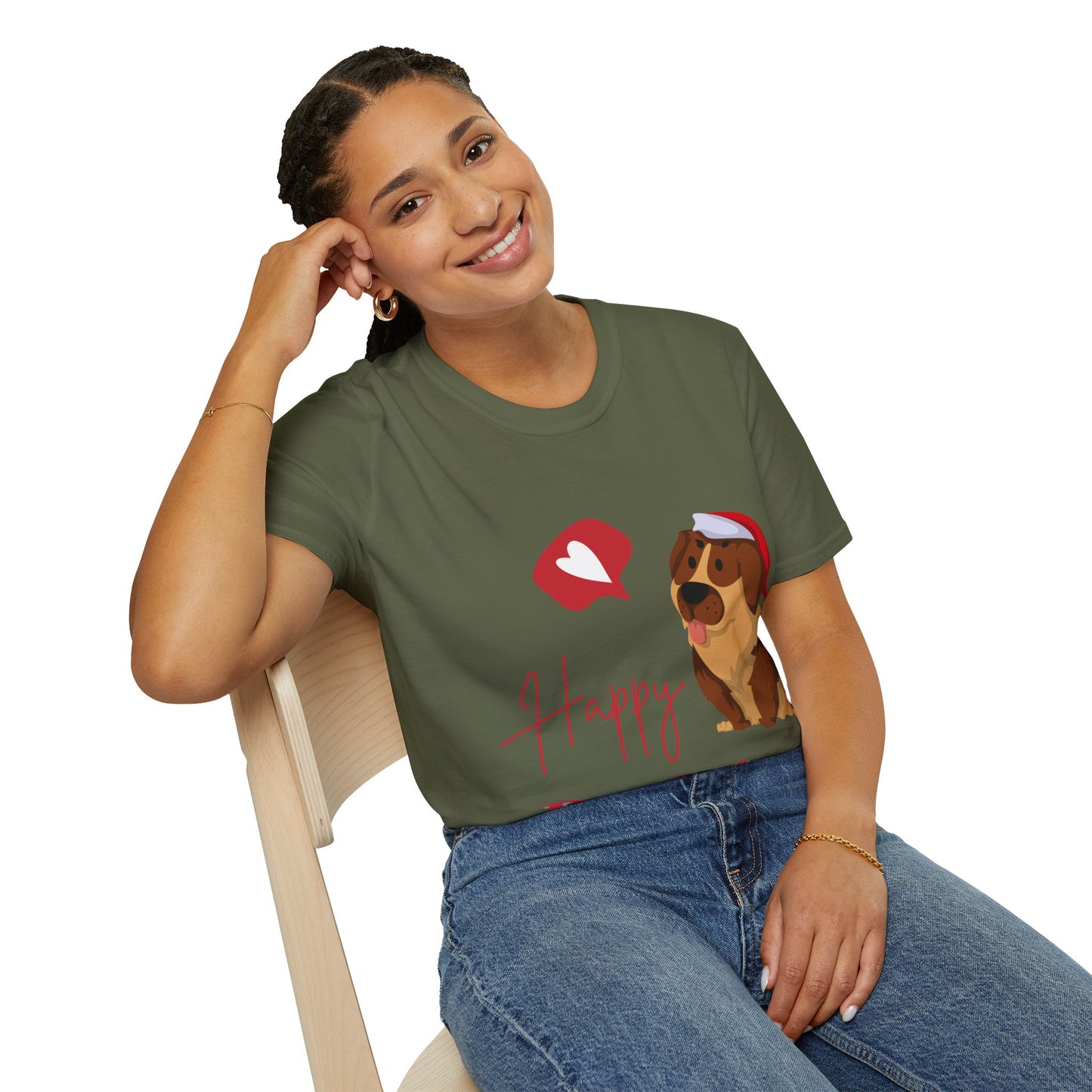 Happy Pawlidays Unisex Softstyle T-Shirt – Celebrate Your Furry Friends | Perfect Pet Lover Gift
