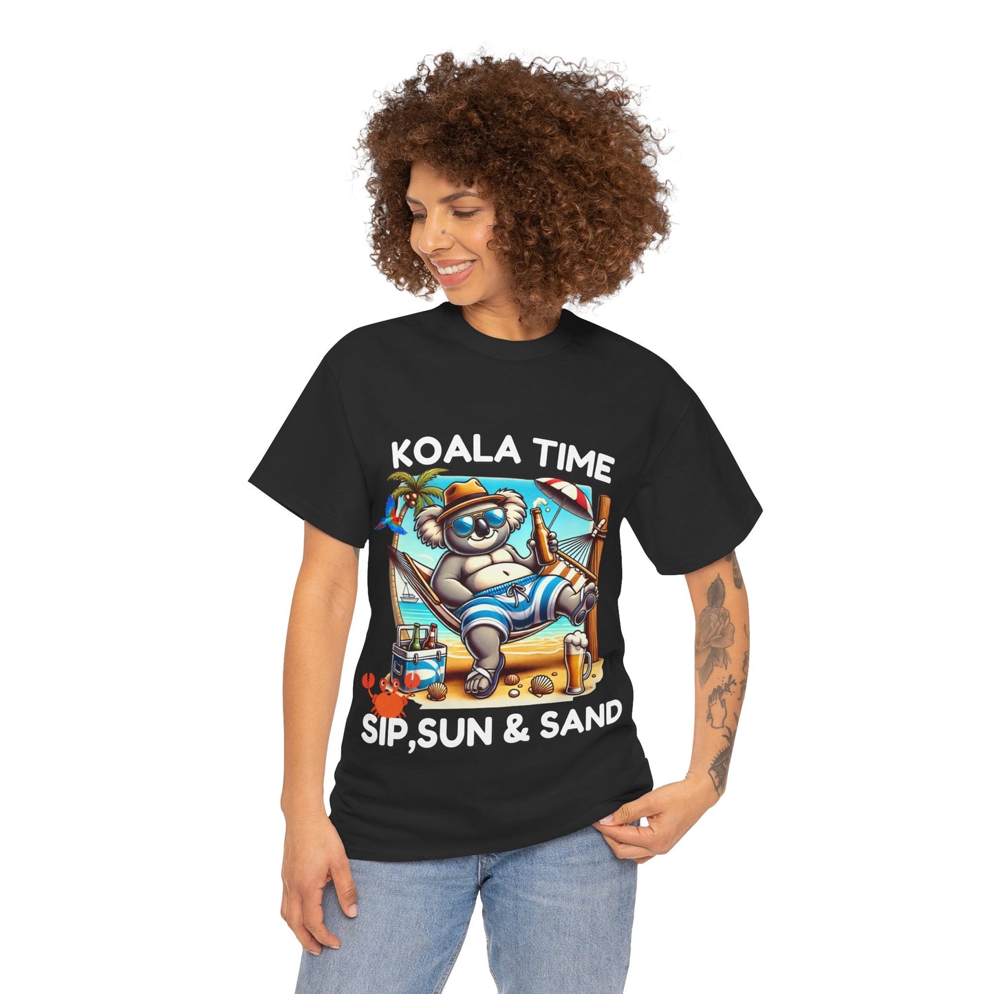 Koala Time: Sip, Sun & Sand" T-Shirt