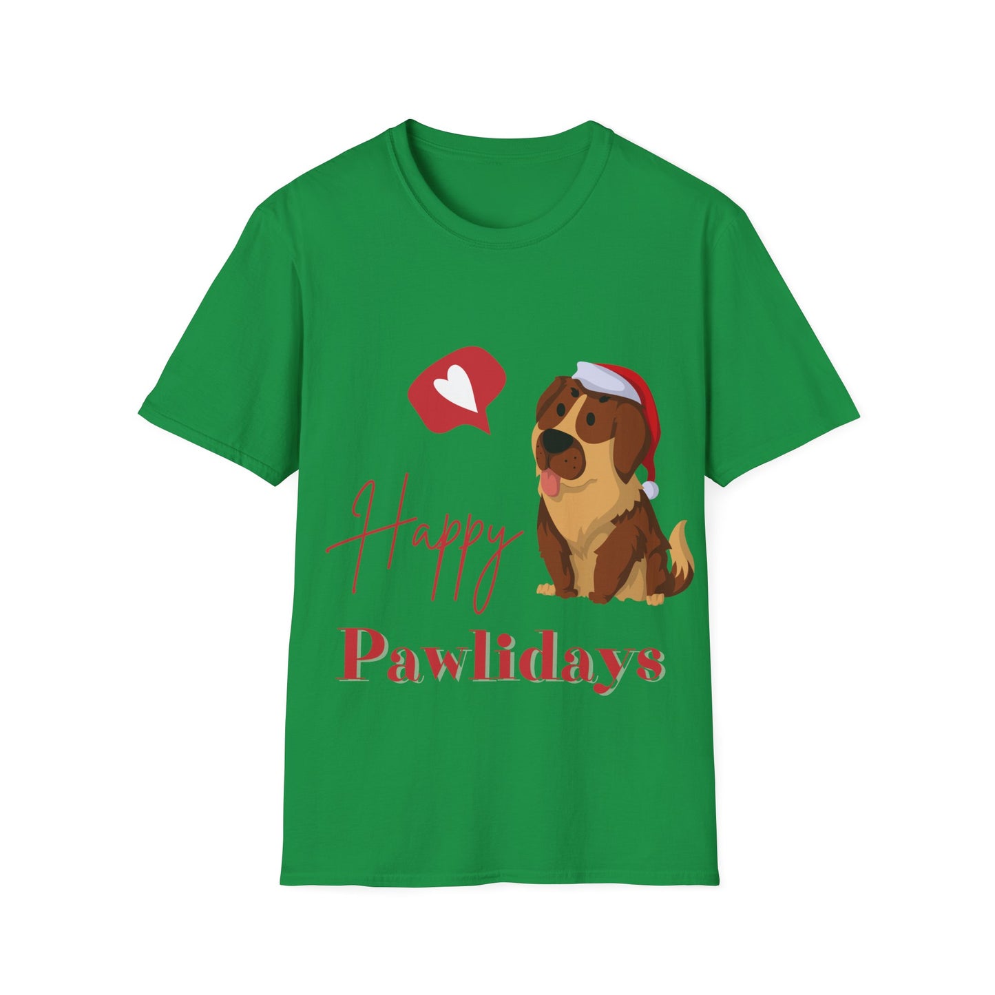 Happy Pawlidays Unisex Softstyle T-Shirt – Celebrate Your Furry Friends | Perfect Pet Lover Gift