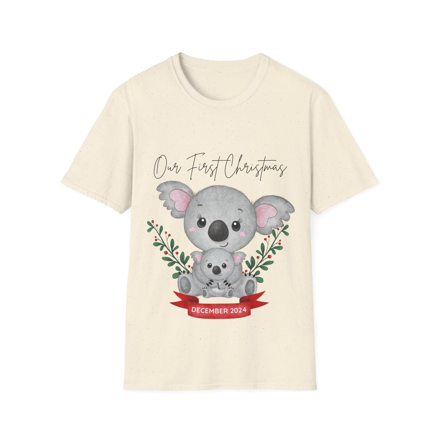 Our First Christmas Koala T-Shirt | Unisex Softstyle Tee for New Parents