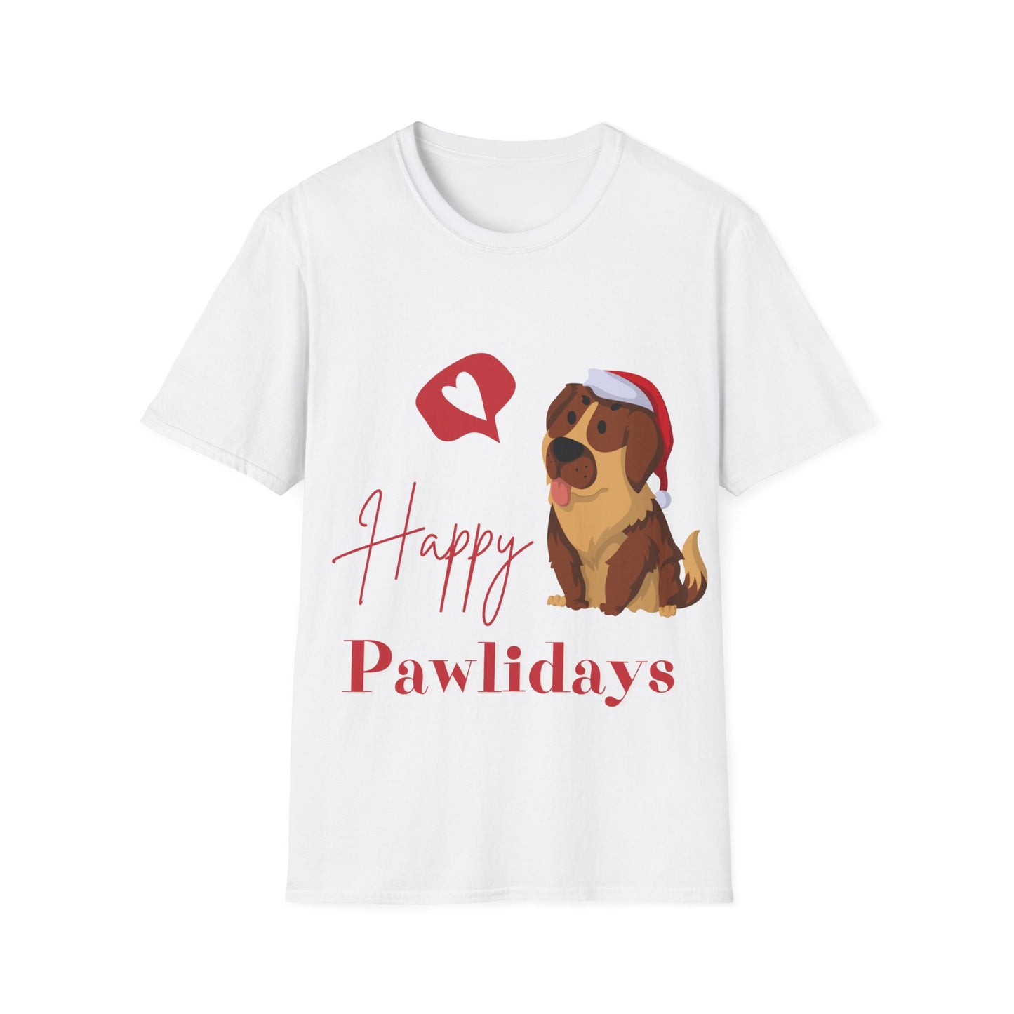 Happy Pawlidays Unisex Softstyle T-Shirt – Celebrate Your Furry Friends | Perfect Pet Lover Gift