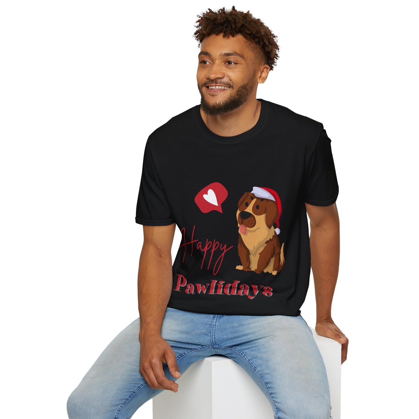 Happy Pawlidays Unisex Softstyle T-Shirt – Celebrate Your Furry Friends | Perfect Pet Lover Gift