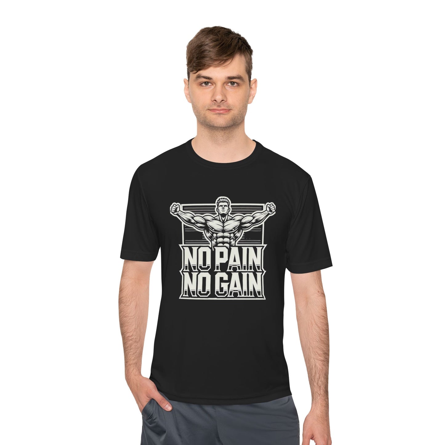 No Pain No Gain Unisex Moisture Wicking Tee - Fitness Motivation Shirt
