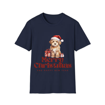 Merry Christmas Dog Unisex Softstyle T-Shirt – Perfect Holiday Tee for Dog Lovers