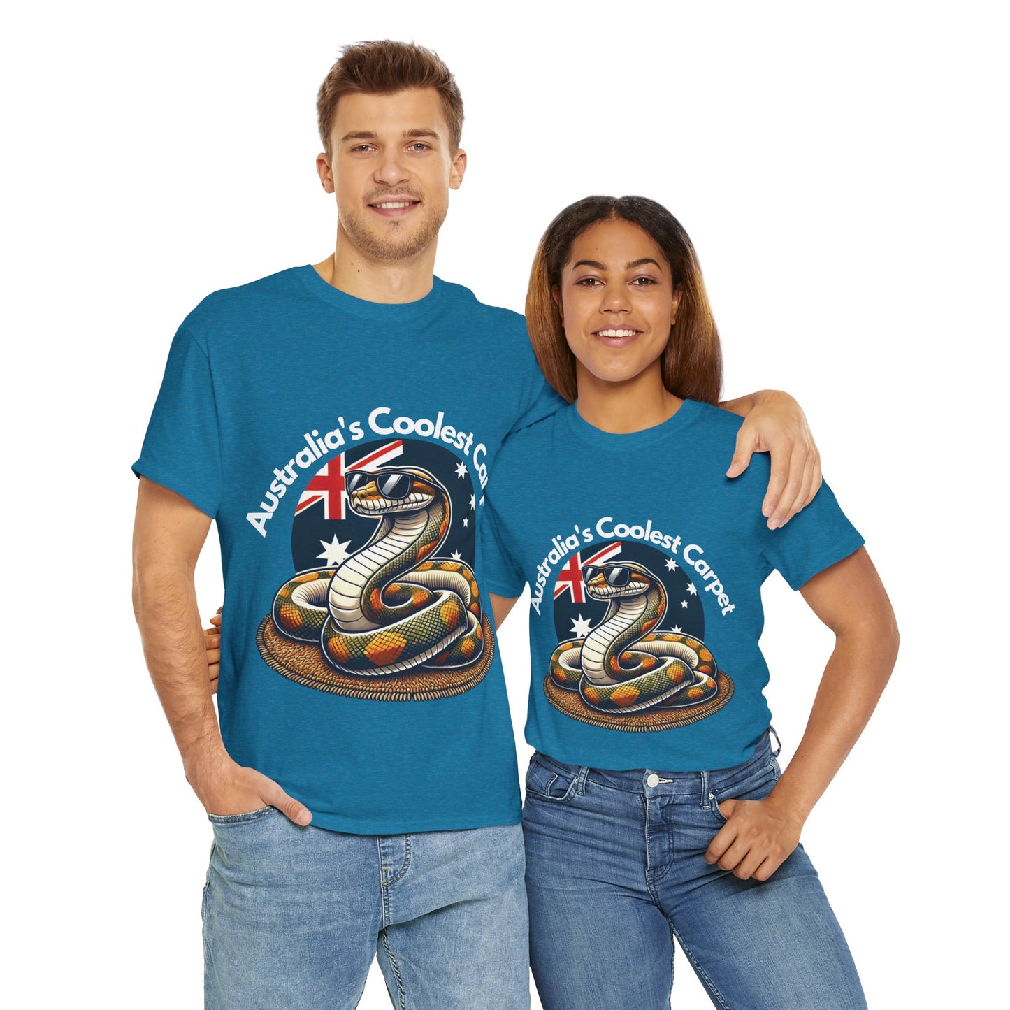 Australia's Coolest Carpet Snake Tee - Fun Unisex Cotton Shirt for Casual Wear
