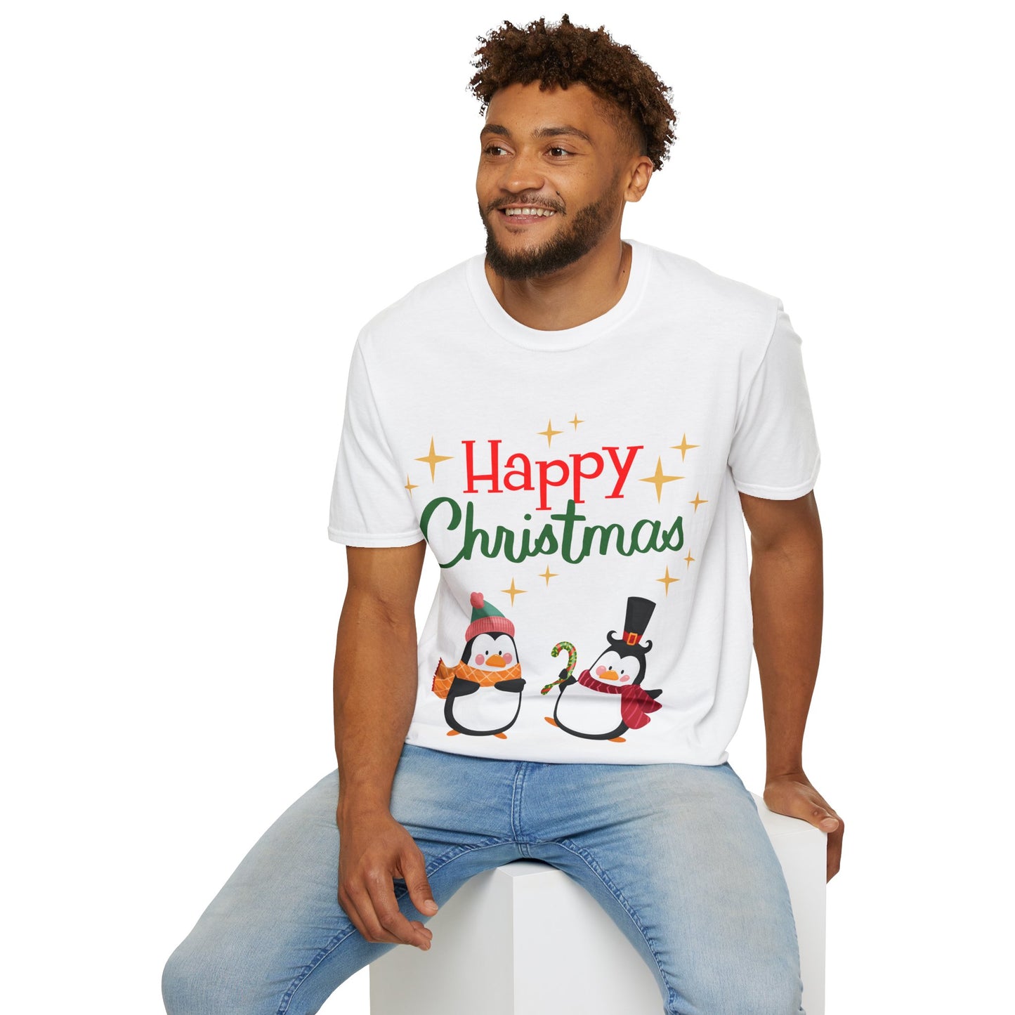 Happy Christmas Penguin Unisex T-Shirt – Perfect Holiday Tee for Christmas Lovers