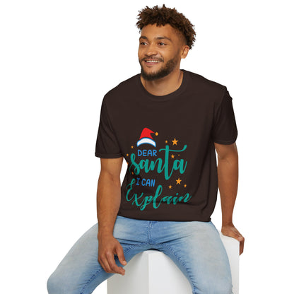 Dear Santa I Can Explain Unisex T-Shirt | Funny Christmas Tee | Holiday Gift
