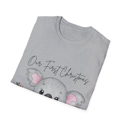 Our First Christmas Koala T-Shirt | Unisex Softstyle Tee for New Parents