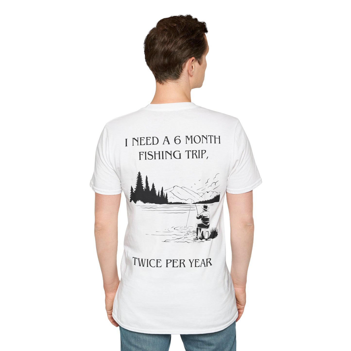 Gone Fishing Unisex T-Shirt – Hilarious Double-Sided Design for Fishing Fanatics