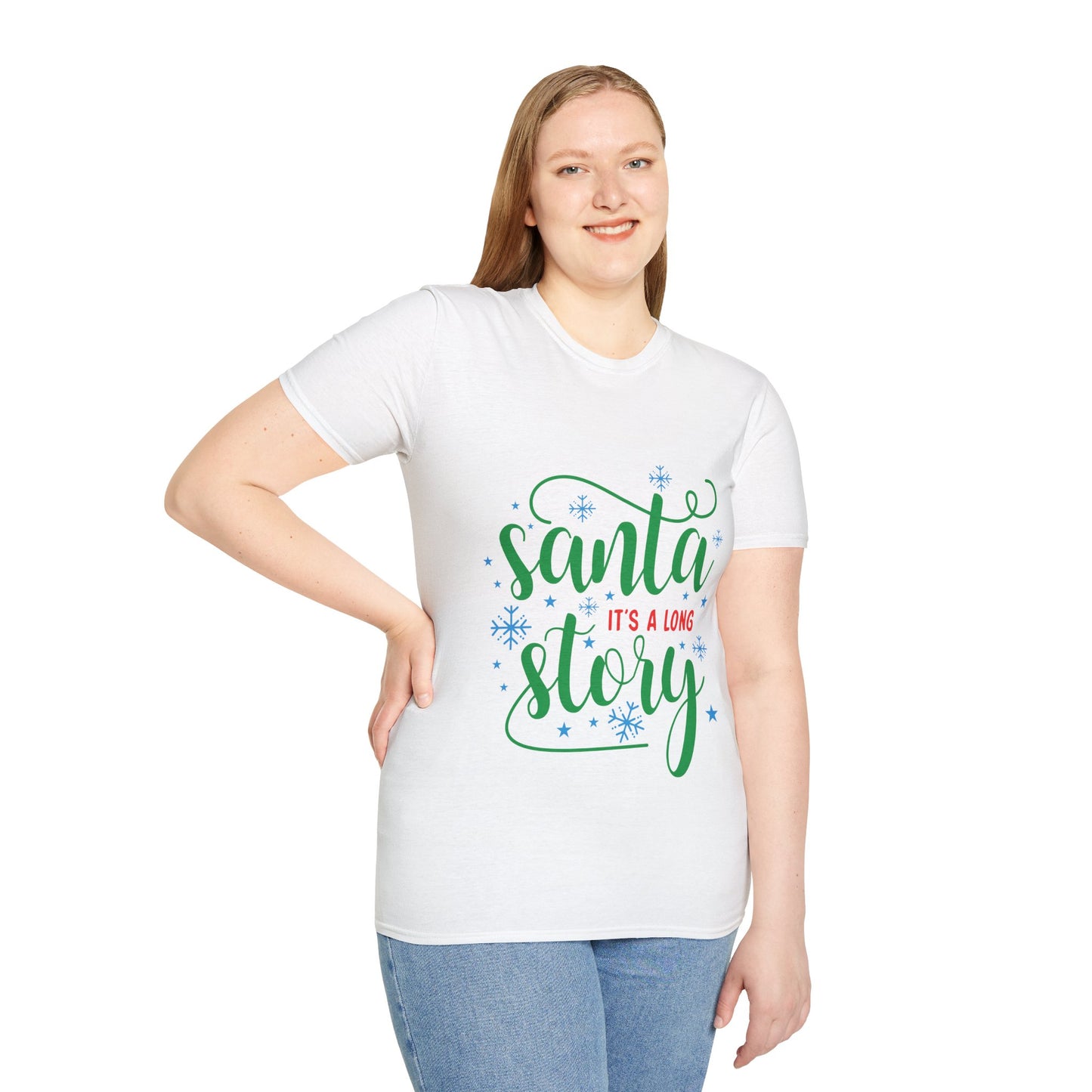 Santa It's a Long Story Unisex Softstyle T-Shirt – Festive Christmas Tee | Perfect Holiday Gift