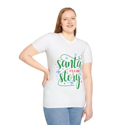 Santa It's a Long Story Unisex Softstyle T-Shirt – Festive Christmas Tee | Perfect Holiday Gift