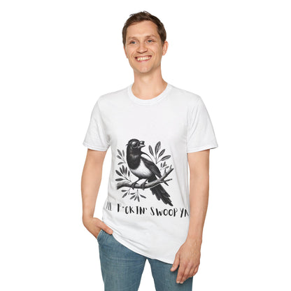 Magpie Unisex Tee – "I’ll F*ckin’ Swoop Ya" | Fun Aussie Humor Shirt