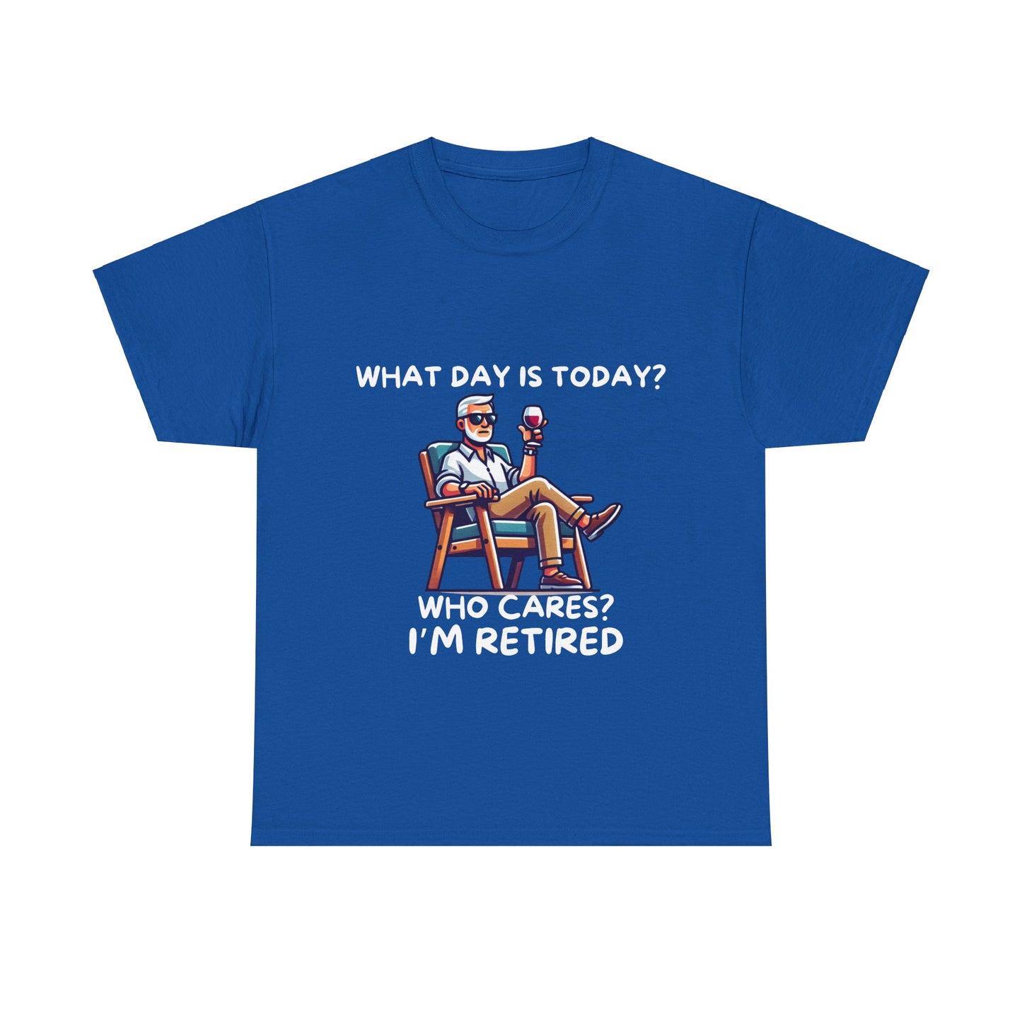 "Who Cares? I'm Retired" Men's Unisex Heavy Cotton T-Shirt – The Perfect Tee for Relaxed Retirement
