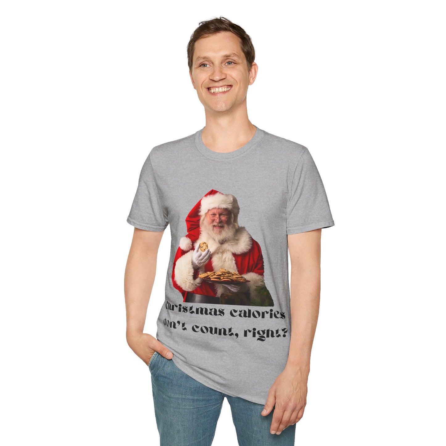 Funny Christmas T-Shirt – 'Christmas Calories Don’t Count?' | Perfect Holiday Party Tee & Gift Idea