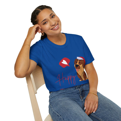 Happy Pawlidays Unisex Softstyle T-Shirt – Celebrate Your Furry Friends | Perfect Pet Lover Gift