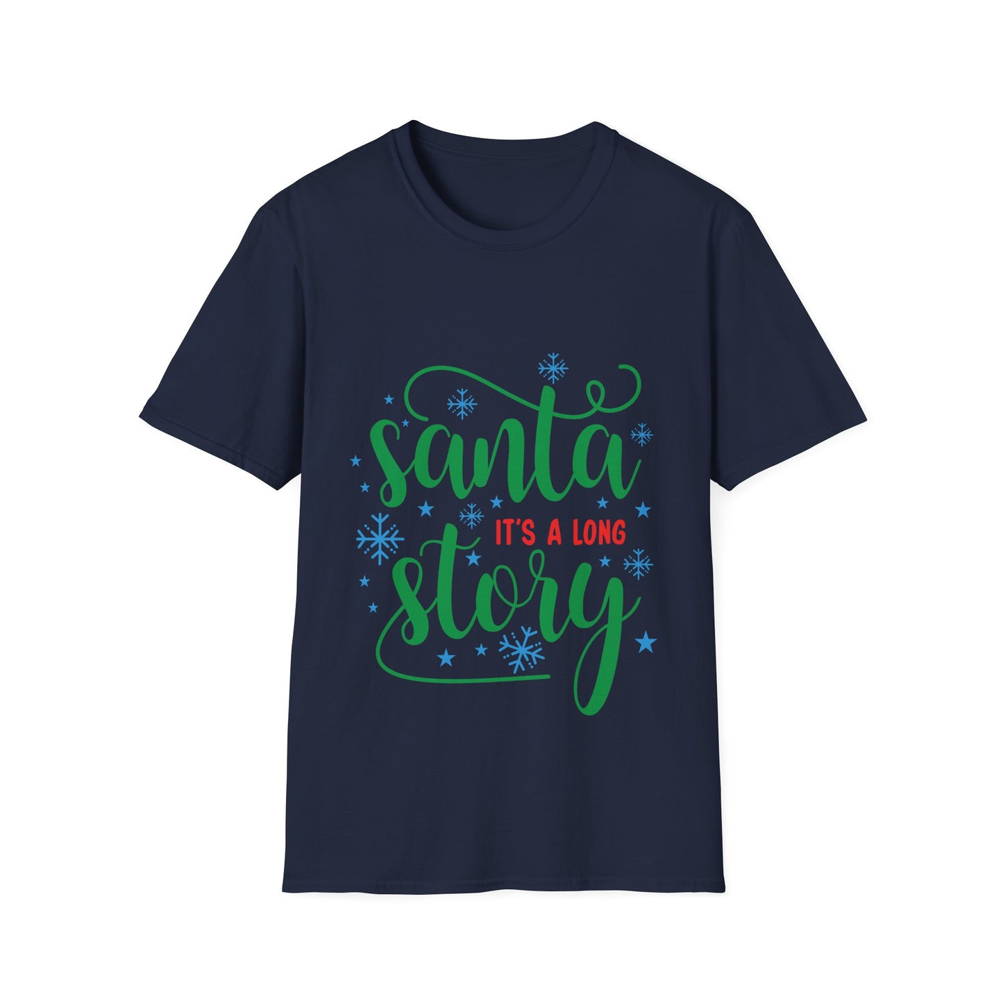 Santa It's a Long Story Unisex Softstyle T-Shirt – Festive Christmas Tee | Perfect Holiday Gift