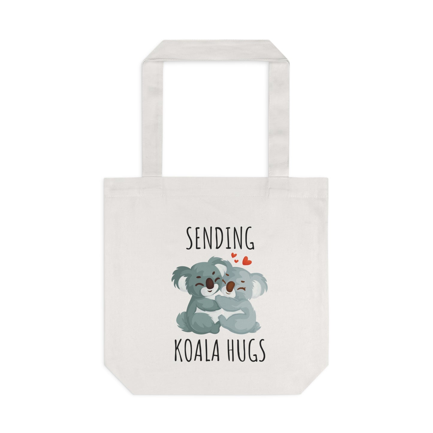 Sending Koala Hugs Cotton Tote Bag - Cute Animal Eco-Friendly Bag for Daily Use & Gifts