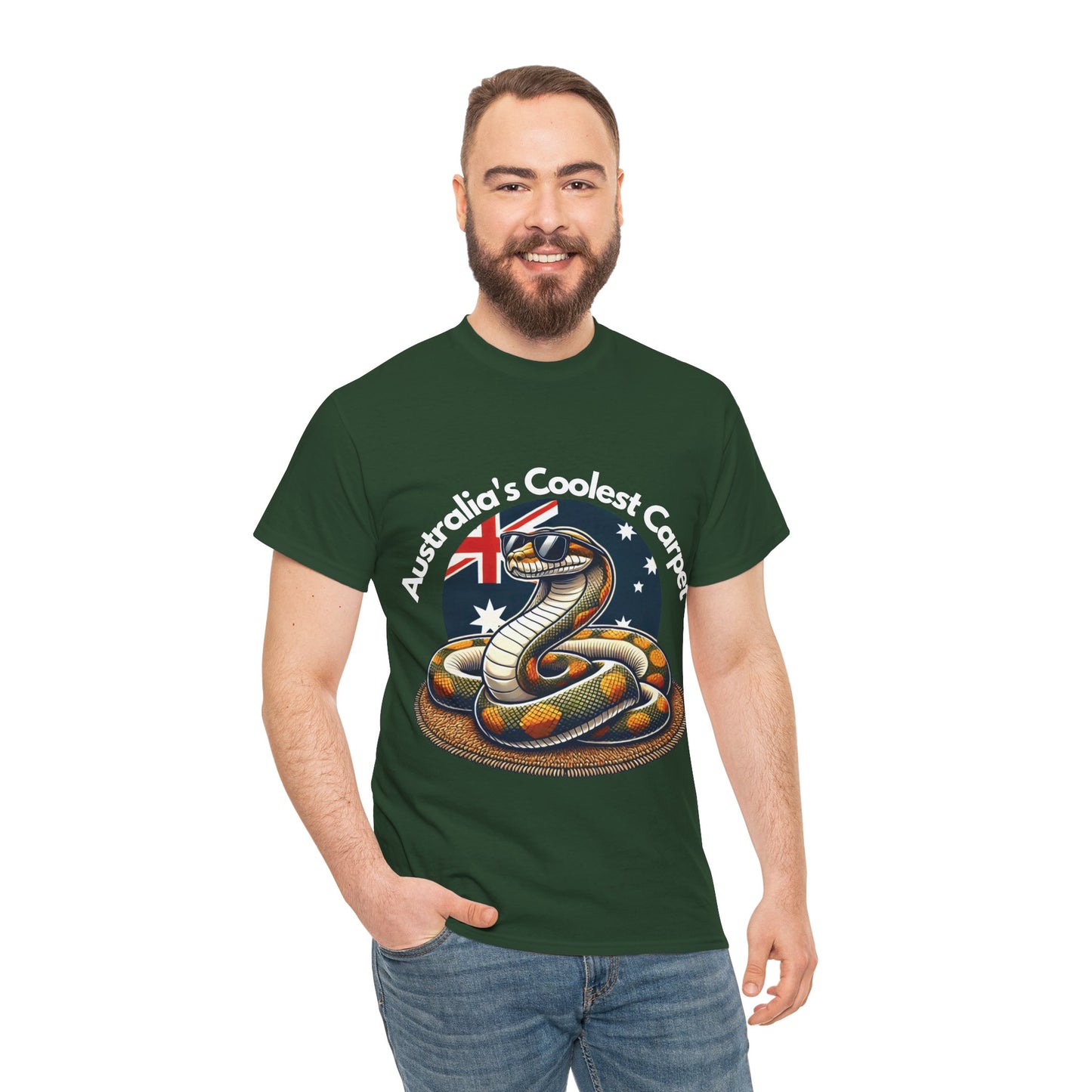Australia's Coolest Carpet Snake Tee - Fun Unisex Cotton Shirt for Casual Wear