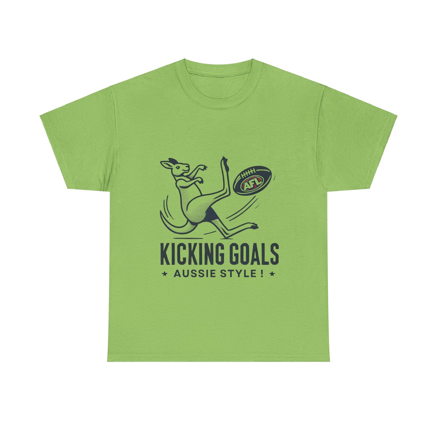 Kicking Goals Aussie Style Tee – Classic Kangaroo AFL Shirt