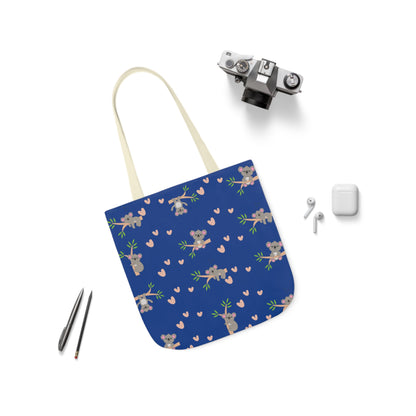 Cozy Koala Canvas Tote Bag with 5-Color Straps – Perfect for Nature Lovers