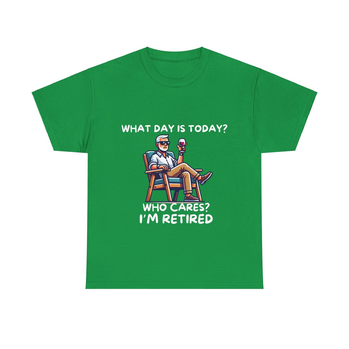 "Who Cares? I'm Retired" Men's Unisex Heavy Cotton T-Shirt – The Perfect Tee for Relaxed Retirement