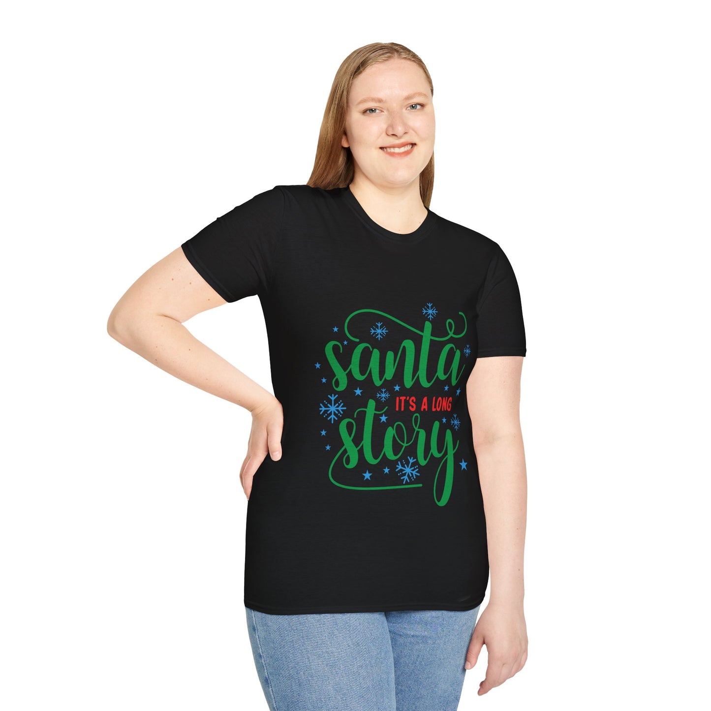 Santa It's a Long Story Unisex Softstyle T-Shirt – Festive Christmas Tee | Perfect Holiday Gift