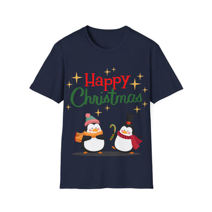 Happy Christmas Penguin Unisex T-Shirt – Perfect Holiday Tee for Christmas Lovers