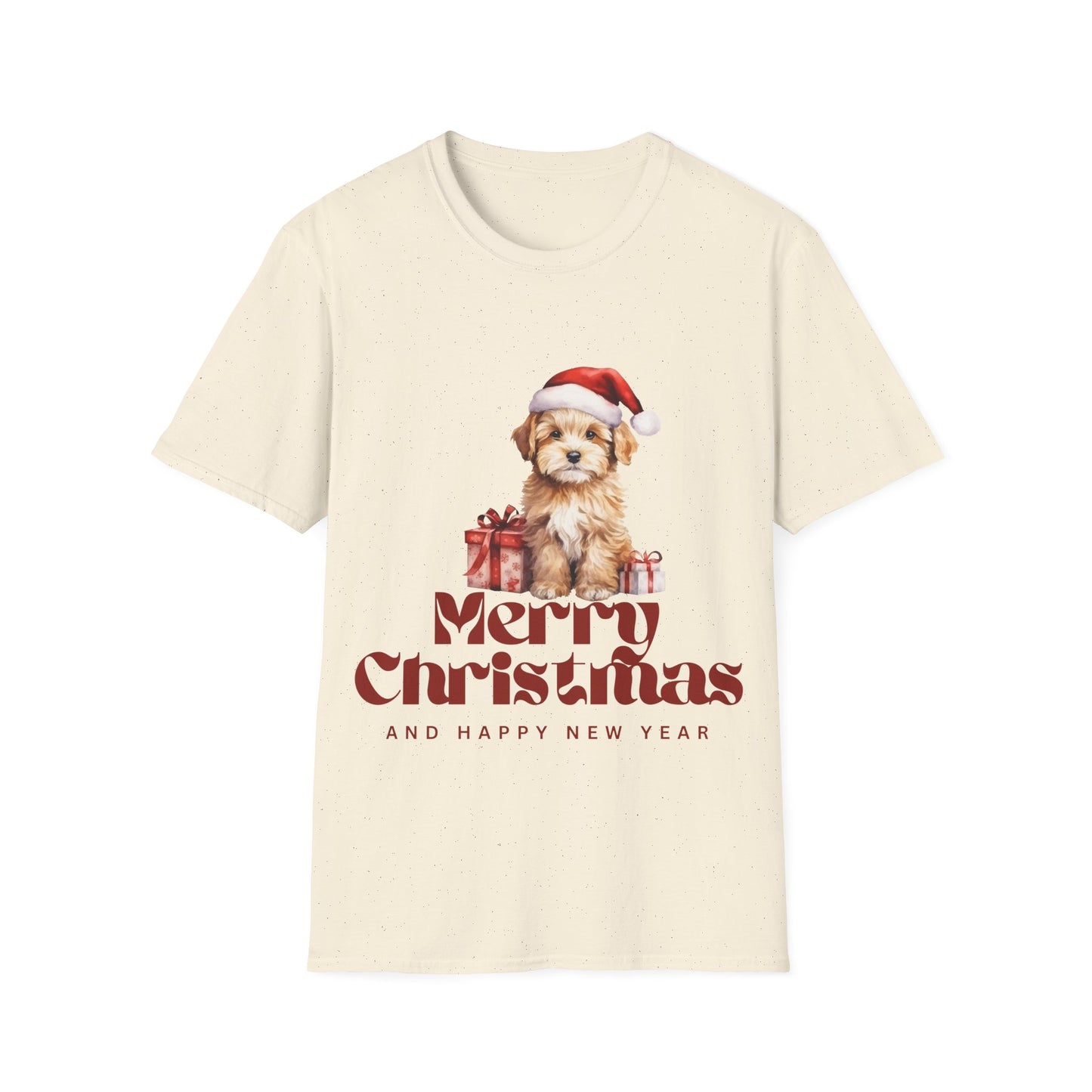 Merry Christmas Dog Unisex Softstyle T-Shirt – Perfect Holiday Tee for Dog Lovers