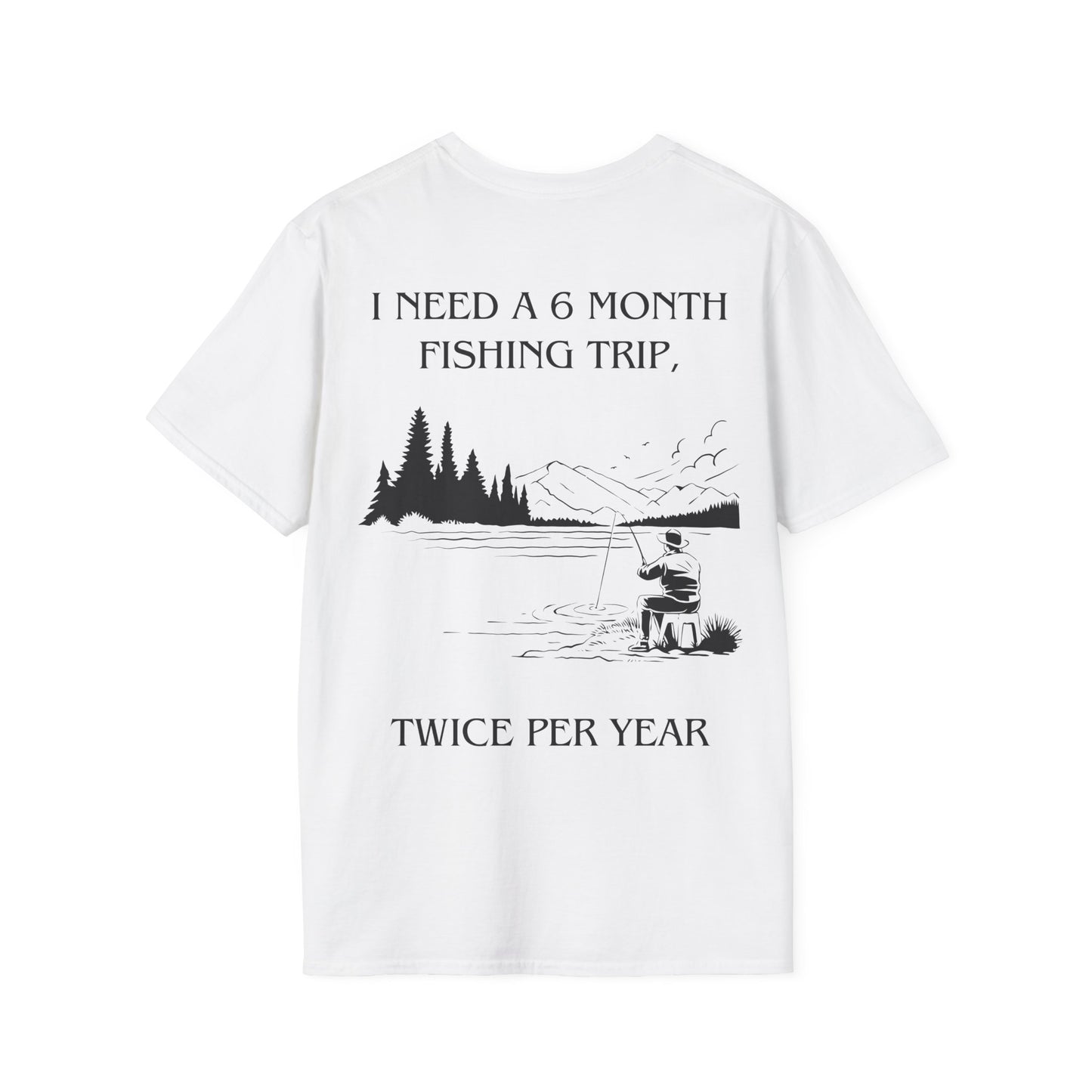 Gone Fishing Unisex T-Shirt – Hilarious Double-Sided Design for Fishing Fanatics