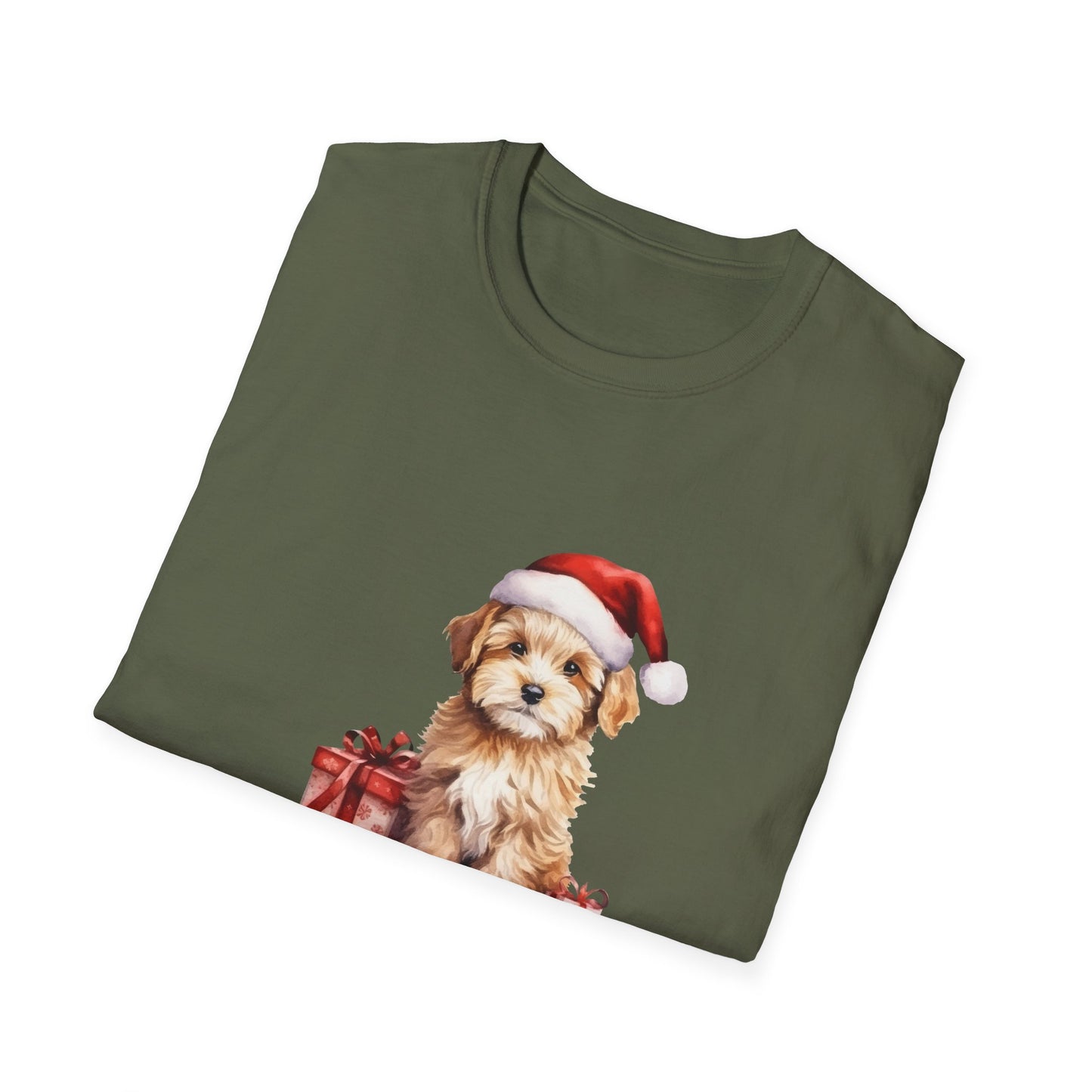 Merry Christmas Dog Unisex Softstyle T-Shirt – Perfect Holiday Tee for Dog Lovers