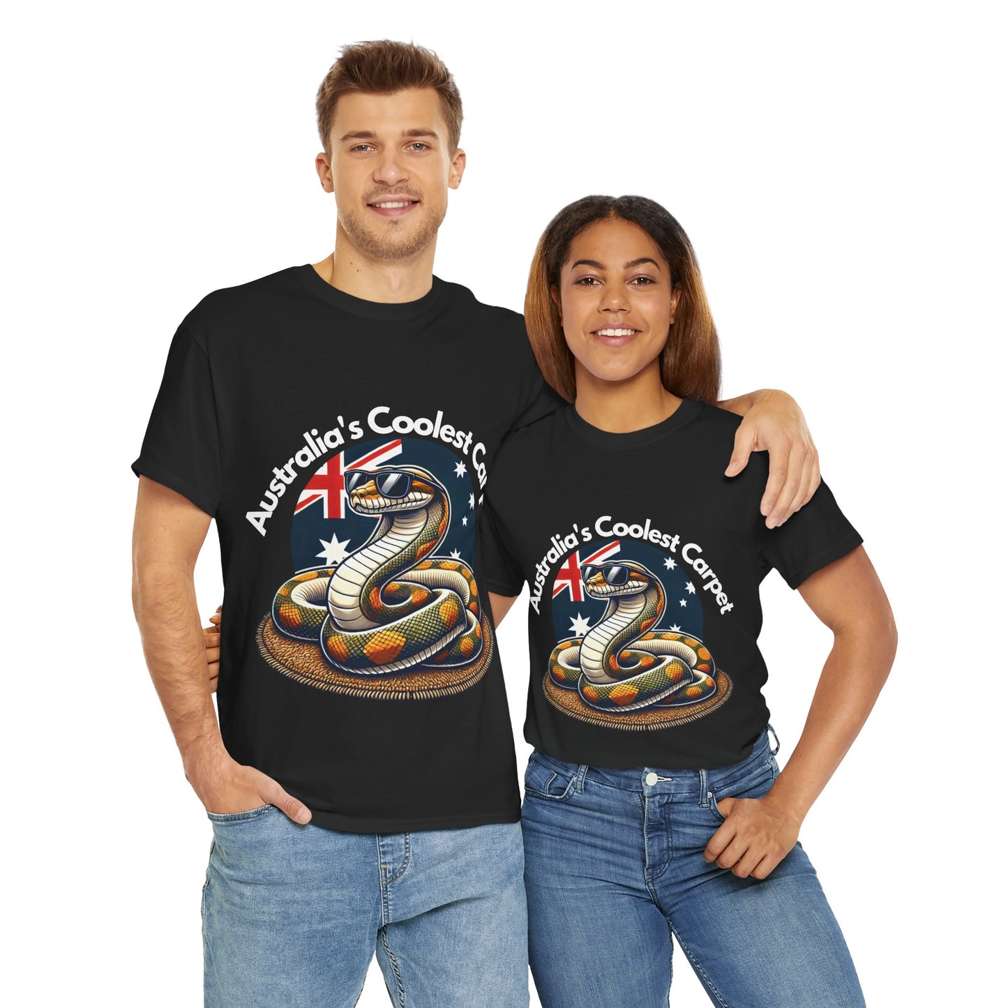 Australia's Coolest Carpet Snake Tee - Fun Unisex Cotton Shirt for Casual Wear