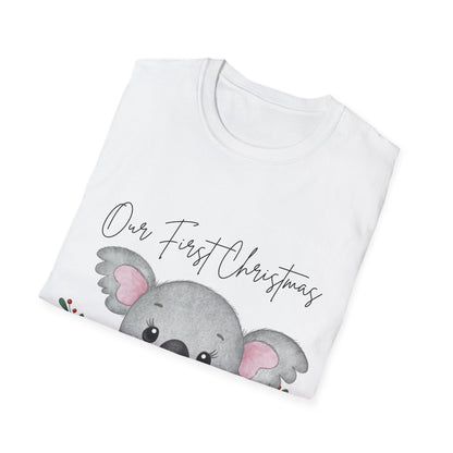 Our First Christmas Koala T-Shirt | Unisex Softstyle Tee for New Parents