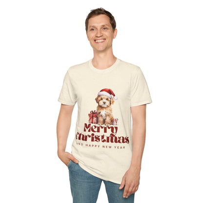 Merry Christmas Dog Unisex Softstyle T-Shirt – Perfect Holiday Tee for Dog Lovers