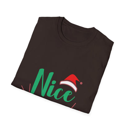 Funny Holiday T-Shirt – 'Nice Until Proven Naughty' Unisex Softstyle Tee | Perfect Christmas Gift