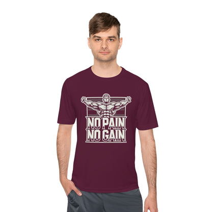 No Pain No Gain Unisex Moisture Wicking Tee - Fitness Motivation Shirt
