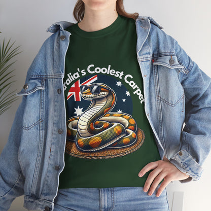 Australia's Coolest Carpet Snake Tee - Fun Unisex Cotton Shirt for Casual Wear