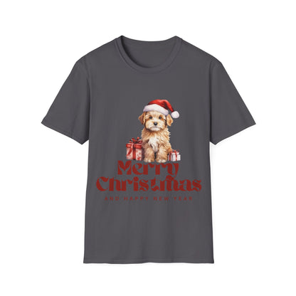 Merry Christmas Dog Unisex Softstyle T-Shirt – Perfect Holiday Tee for Dog Lovers