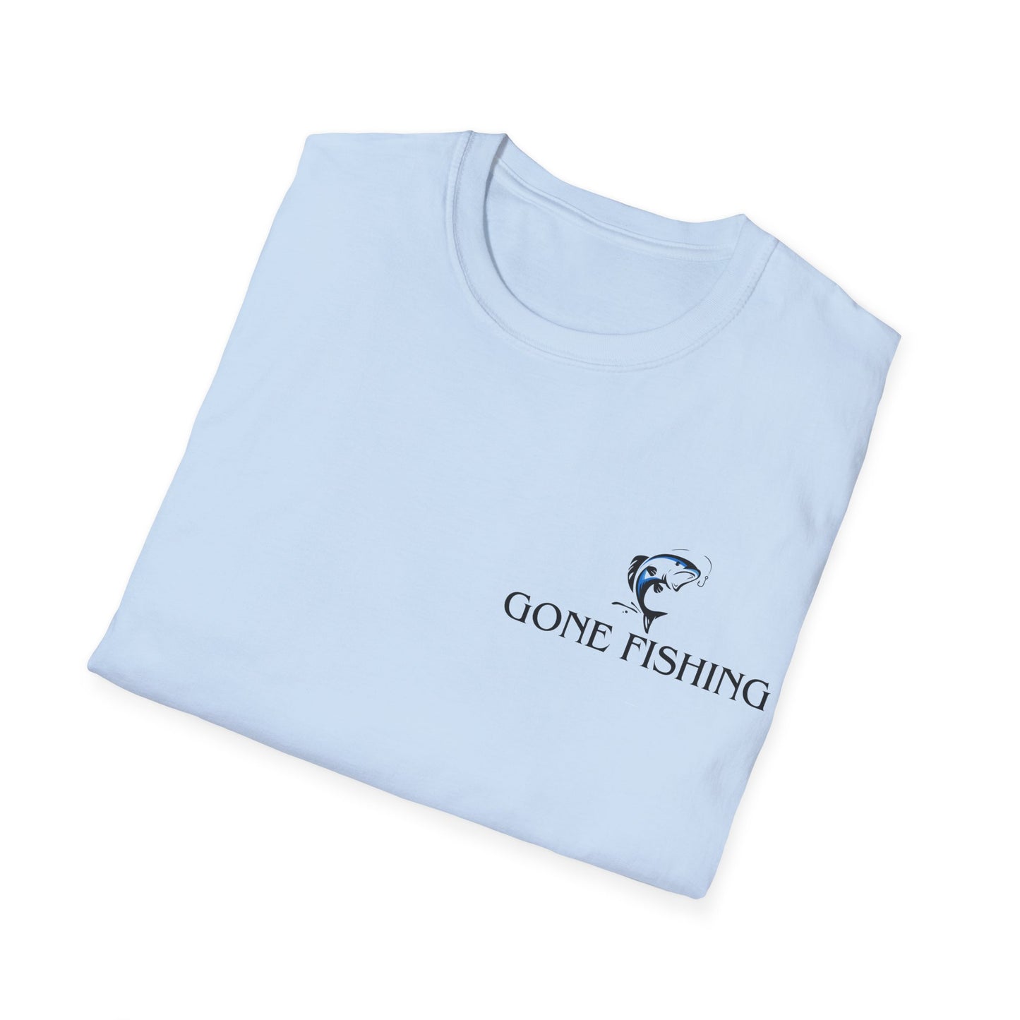 Gone Fishing Unisex T-Shirt – Hilarious Double-Sided Design for Fishing Fanatics