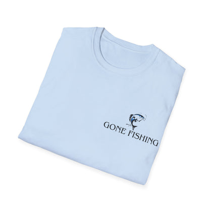 Gone Fishing Unisex T-Shirt – Hilarious Double-Sided Design for Fishing Fanatics