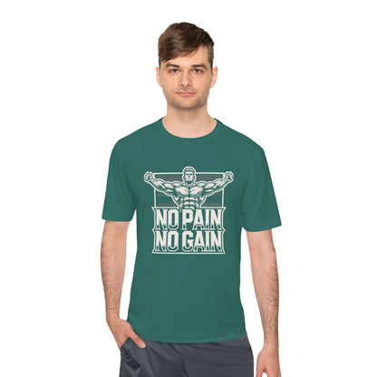 No Pain No Gain Unisex Moisture Wicking Tee - Fitness Motivation Shirt