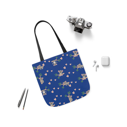 Cozy Koala Canvas Tote Bag with 5-Color Straps – Perfect for Nature Lovers
