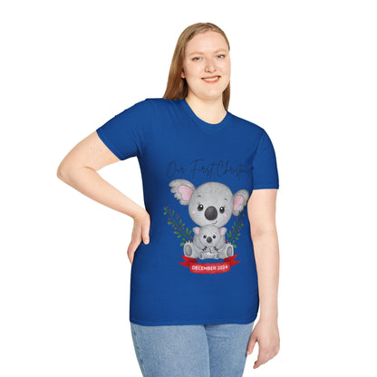 Our First Christmas Koala T-Shirt | Unisex Softstyle Tee for New Parents