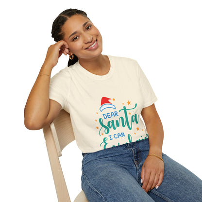 Dear Santa I Can Explain Unisex T-Shirt | Funny Christmas Tee | Holiday Gift