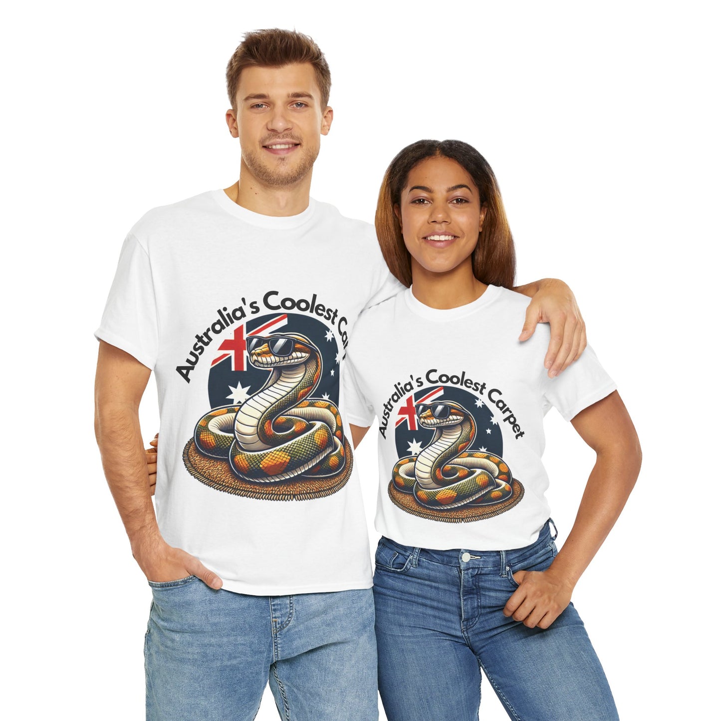 Australia's Coolest Carpet Snake Tee - Fun Unisex Cotton Shirt for Casual Wear
