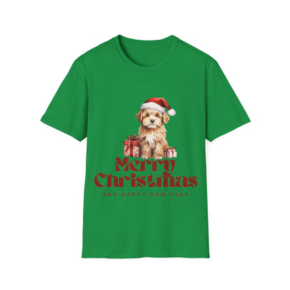 Merry Christmas Dog Unisex Softstyle T-Shirt – Perfect Holiday Tee for Dog Lovers