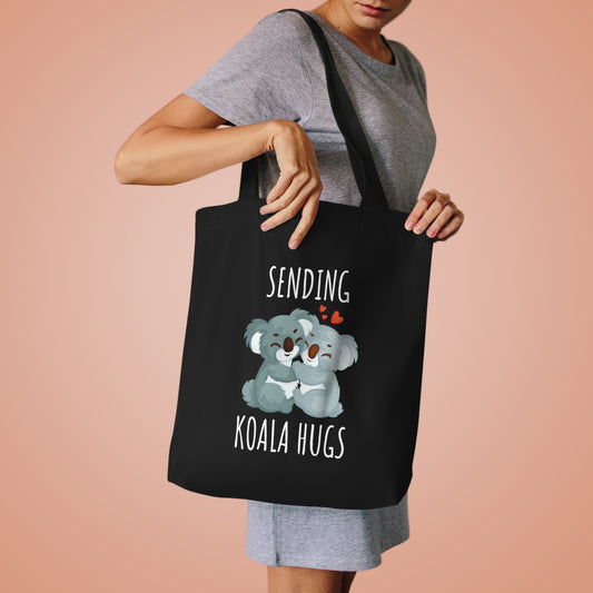 Sending Koala Hugs Cotton Tote Bag - Cute Animal Eco-Friendly Bag for Daily Use & Gifts