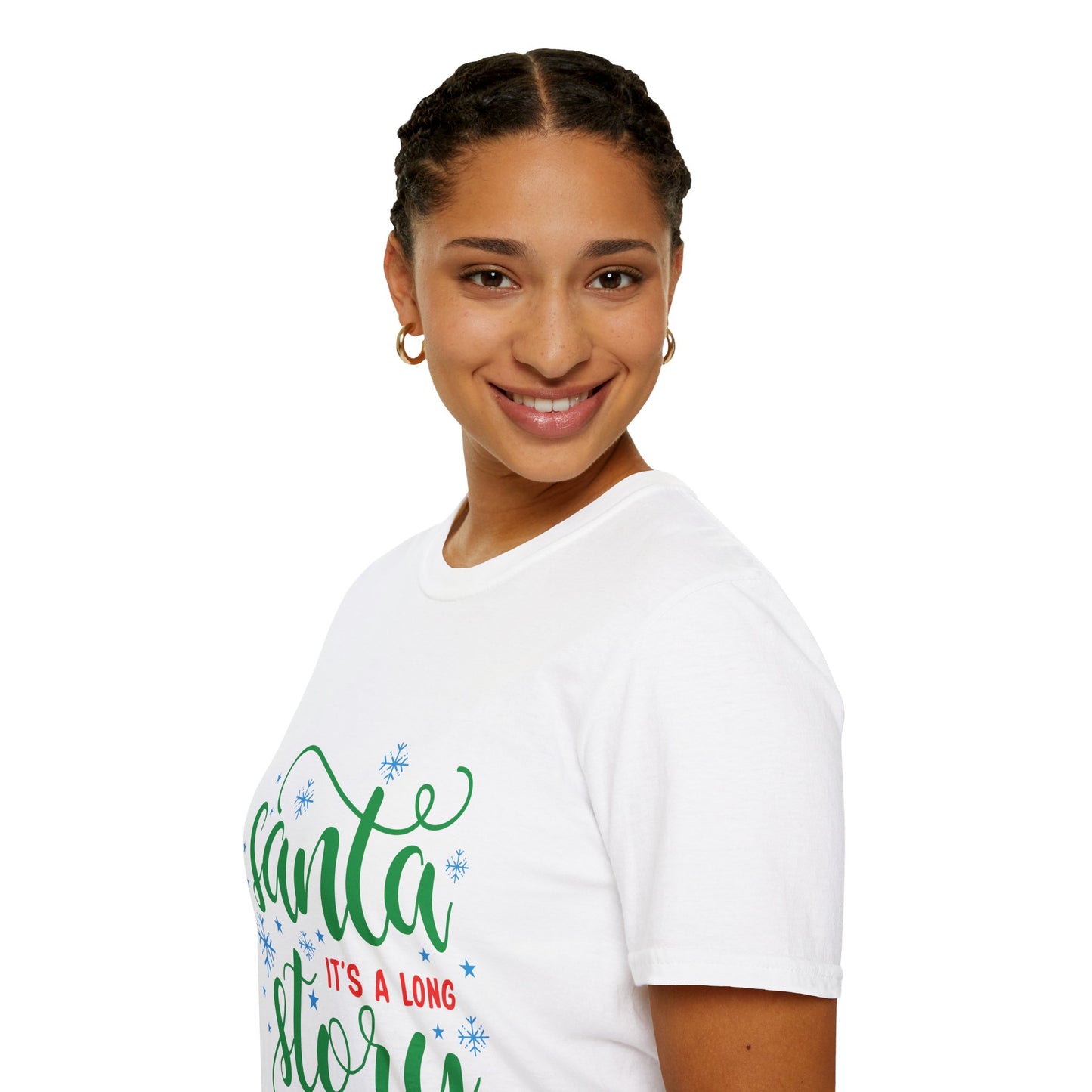 Santa It's a Long Story Unisex Softstyle T-Shirt – Festive Christmas Tee | Perfect Holiday Gift