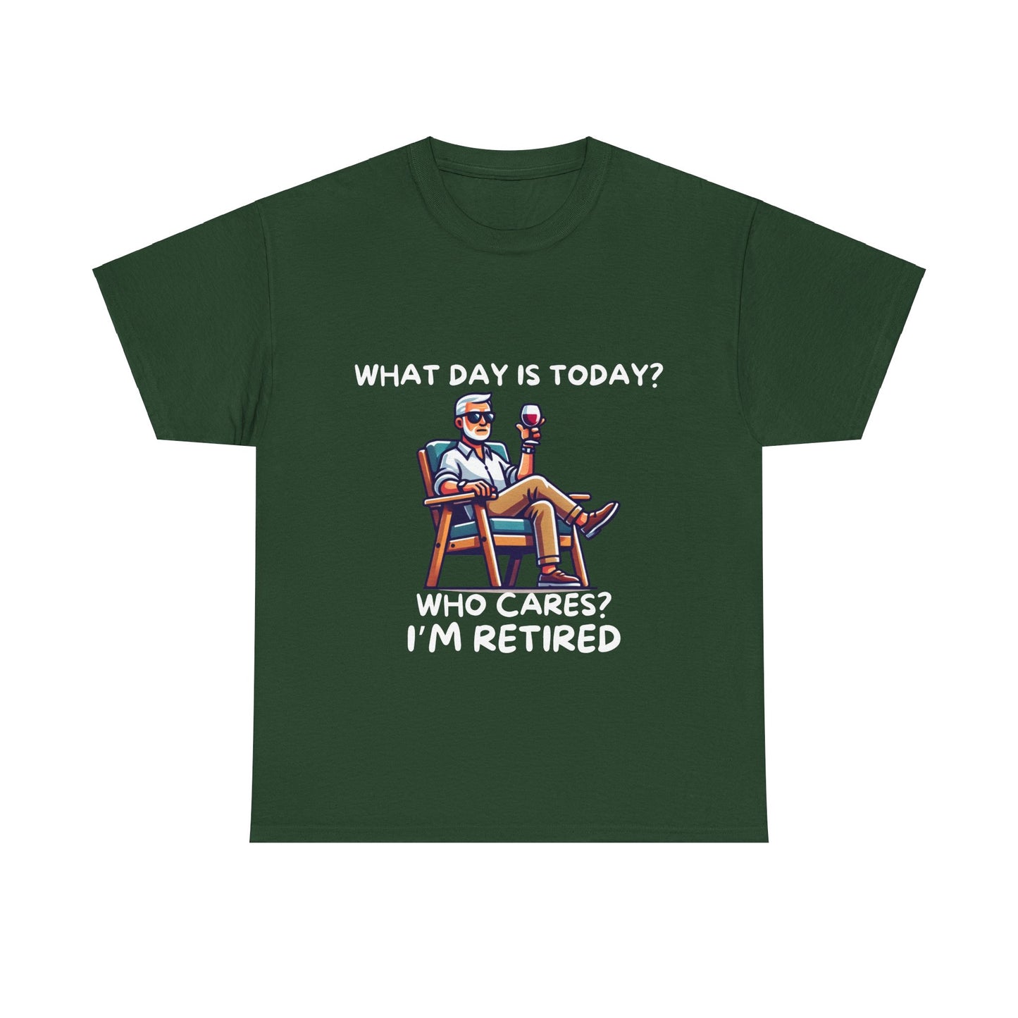"Who Cares? I'm Retired" Men's Unisex Heavy Cotton T-Shirt – The Perfect Tee for Relaxed Retirement